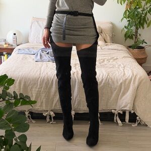 Western Chap Faux suede boots